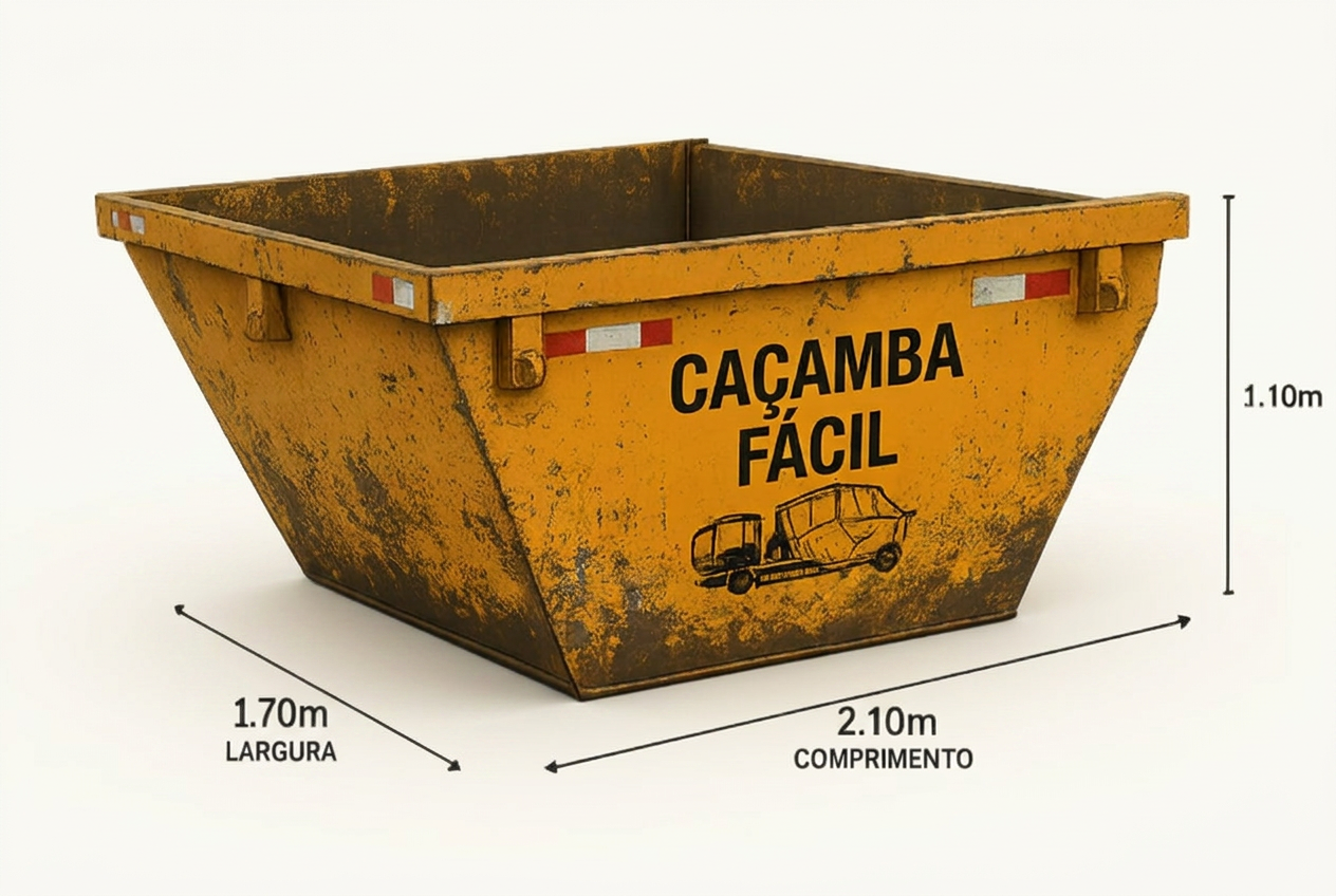Caçamba para aluguel com dimensões
